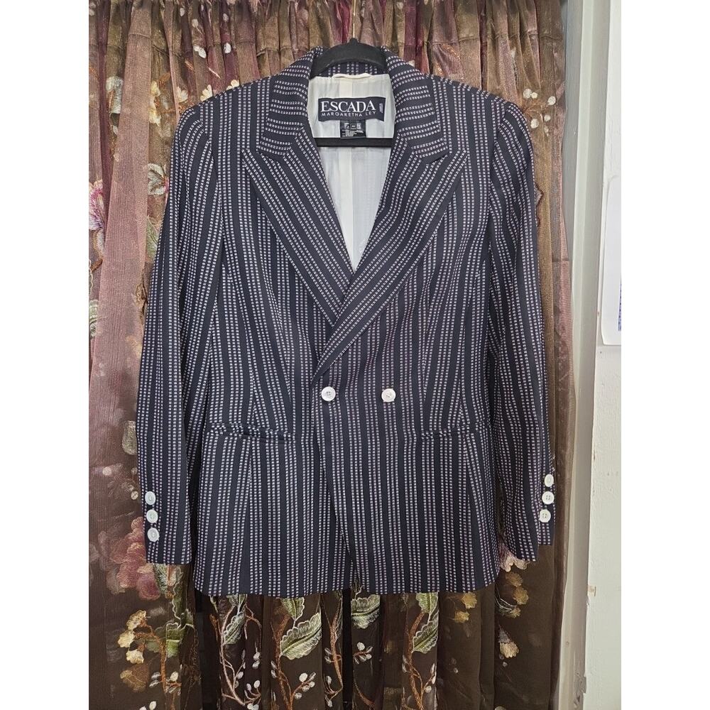 Escada Blazer Size 40 Black White Margaretha Ley